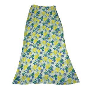 R-Wear Rampage Womens Size 7 Long Yellow Green Floral Skirt
